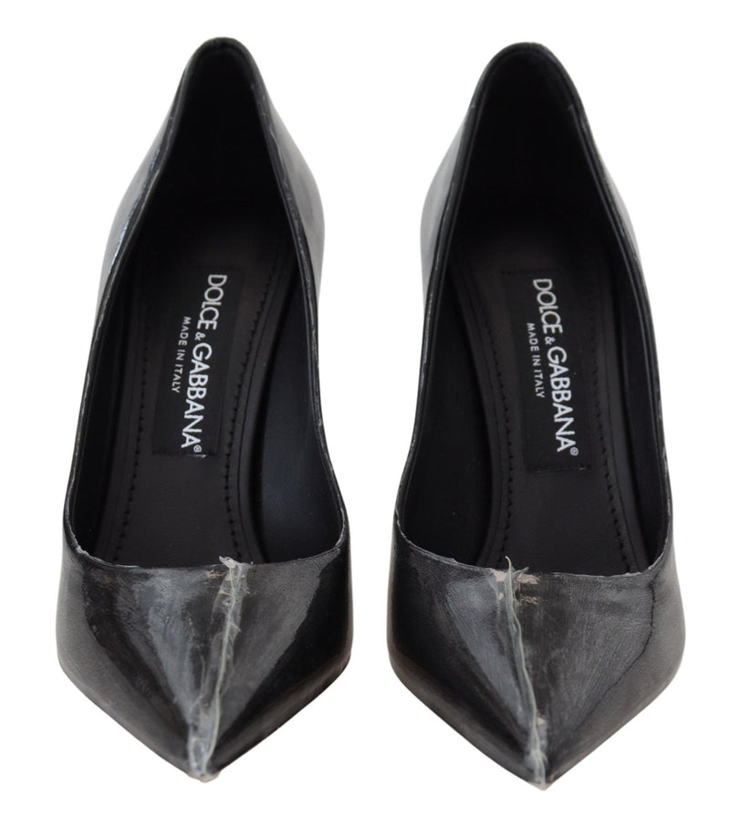 Dolce & Gabbana Elegant Black Gold Detail Heels Women's Pumps