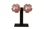 Dolce & Gabbana Elegant Floral Crystal Pearl Clip-On Women's Earrings