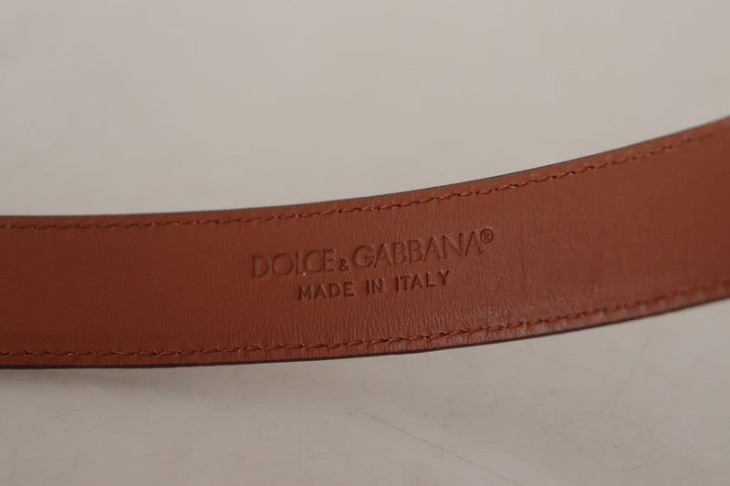 Dolce & Gabbana Elegant Engraved Leather Belt - Timeless Women's Style