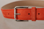 Dolce & Gabbana Elegant Suede Leather Belt in Vibrant Women's Orange