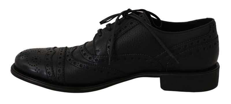 Dolce & Gabbana Blue Leather Wingtip Oxford Dress  Men's Shoes