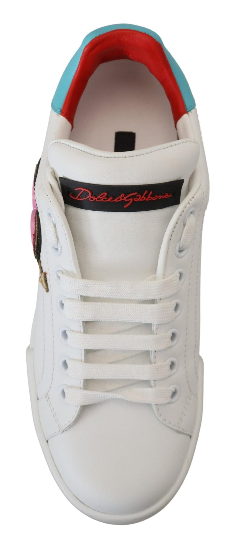 Dolce & Gabbana Elegant White Portofino Leather Women's Sneakers