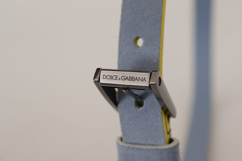 Dolce & Gabbana Elegant Suede Belt with Engraved Women's Buckle