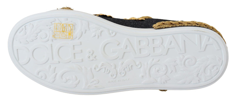 Dolce & Gabbana Elegant Portofino Leather Sneakers in Women's Black