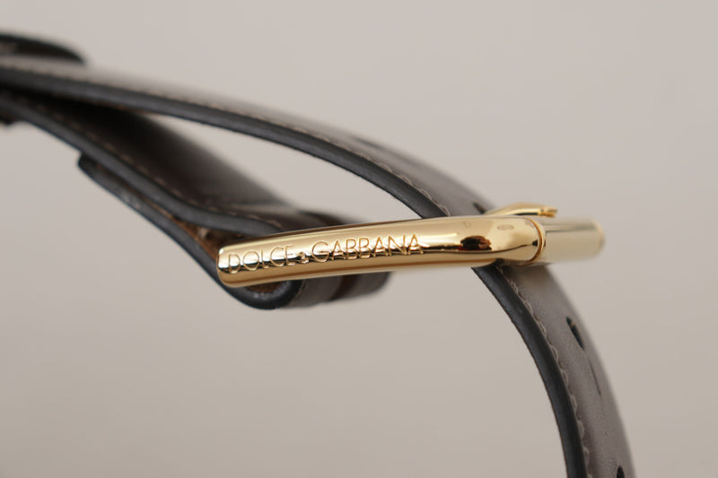 Dolce & Gabbana Elegant Engraved Buckle Leather Women's Belt