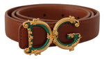 Dolce & Gabbana Elegant Leather Belt with Logo Women's Buckle