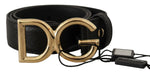 Dolce & Gabbana Elegant Leather Belt with Engraved Women's Buckle