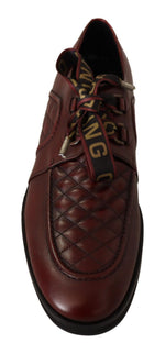 Dolce & Gabbana Elegant Bordeaux Derby Leather Men's Shoes