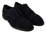 Dolce & Gabbana Elegant Suede Derby Shoes with Silver Men's Studs