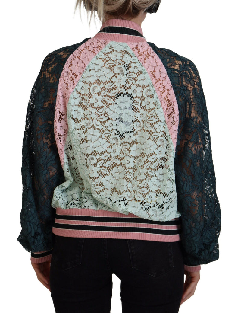 Dolce & Gabbana Elegant Floral Lace Bomber Women's Jacket
