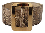 Dolce & Gabbana Elegant Leather Belt with Engraved Women's Buckle