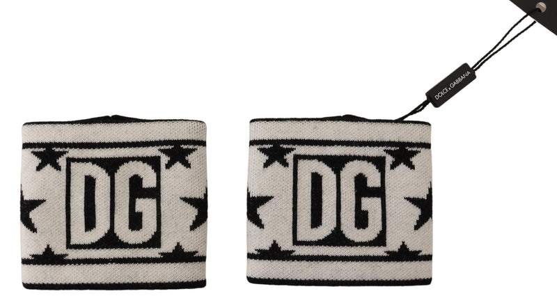 Dolce & Gabbana White Black Wool Logo #DGMILLENNIALS Men's Wristband