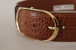 Dolce & Gabbana Enchanting Engraved Logo Leather Women's Belt