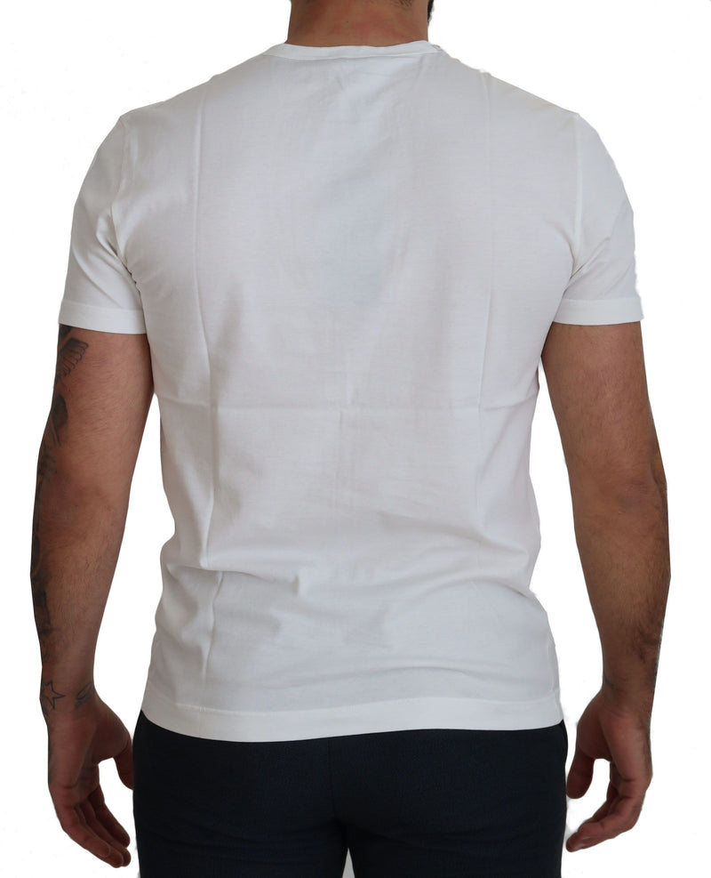 Dolce & Gabbana White Logo Cotton Amor Magister Men's T-shirt