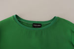 Armani Green Silk Long Sleeves Round Neck Women's Sweater