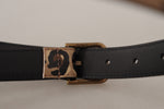Dolce & Gabbana Elegant Leather Engraved Buckle Women's Belt