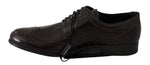 Dolce & Gabbana Brown Leather Broques Oxford Wingtip Women's Shoes