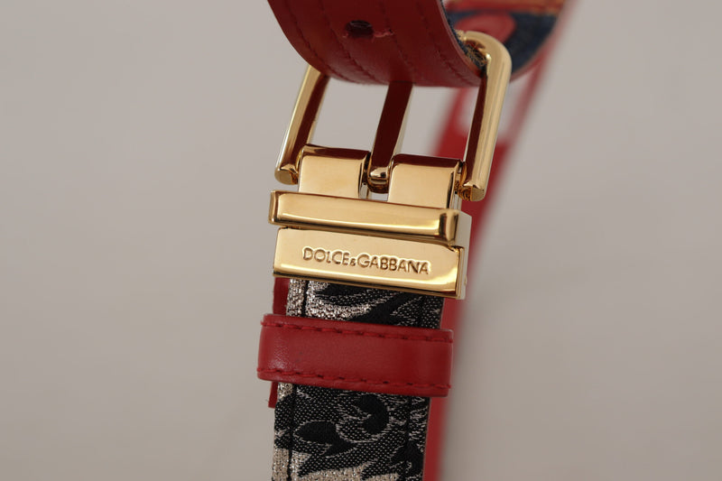 Dolce & Gabbana Chic Multicolor Leather Belt with Engraved Women's Buckle