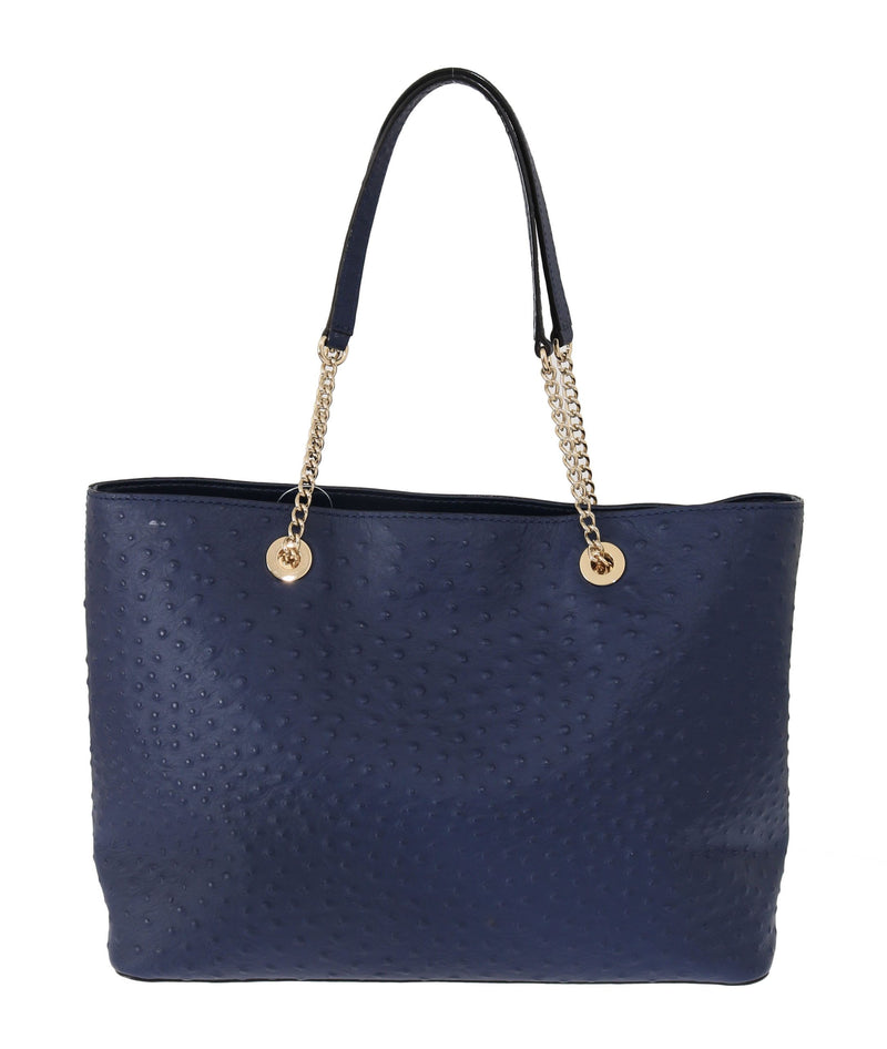 Kate Spade Elegant Ostrich Leather Handbag in Women's Blue