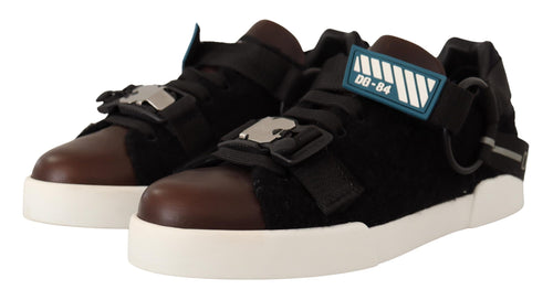 Dolce & Gabbana Shearling-Trimmed Leather Men's Sneakers