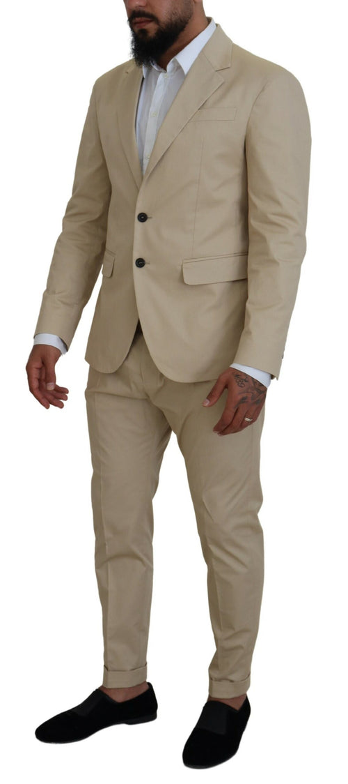 Dsquared² Beige Cotton Single Breasted 2 Piece CIPRO Men's Suit