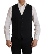 Dolce & Gabbana Elegant Black Martini Blazer and Vest Men's Ensemble