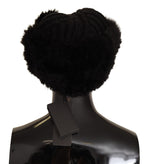Dolce & Gabbana Black Cashmere Fur Women Beanie Women Women's Hat