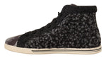 Dolce & Gabbana Gray Black Wool Cotton High Top Men's Sneakers