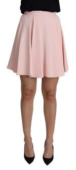 Dolce & Gabbana Pink Tuck Pleat Flare A-line Mini Women's Rayon
