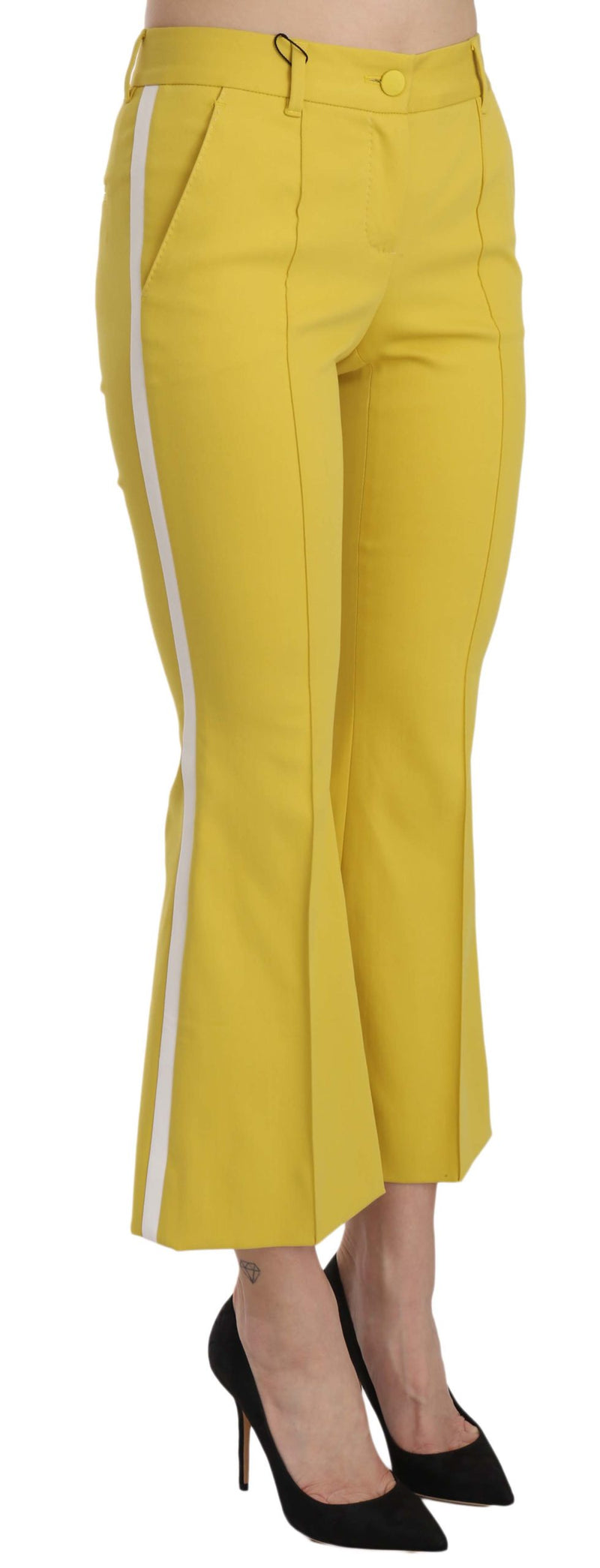 Dolce & Gabbana Chic Yellow Flare Pants for Elegant Women's Evenings