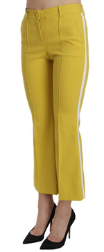 Dolce & Gabbana Chic Yellow Flare Pants for Elegant Women's Evenings