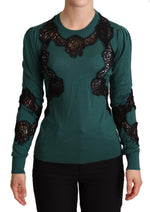 Dolce & Gabbana Green Wool Crewneck Women's Sweater