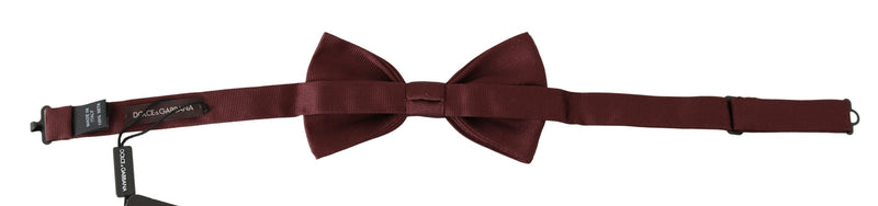 Dolce & Gabbana Elegant Maroon Silk Bow Men's Tie