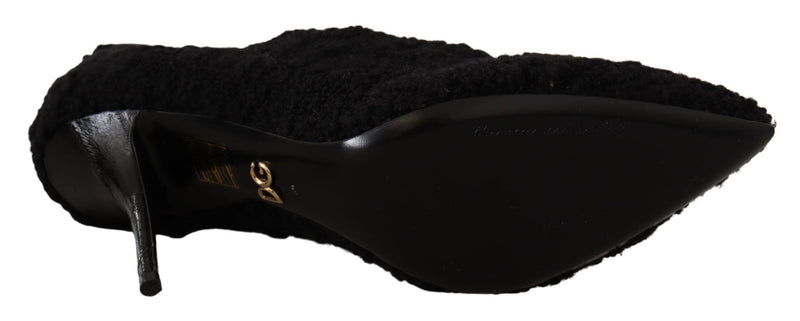 Dolce & Gabbana Elegant Black Mid-Calf Viscose Women's Boots