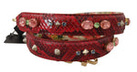 Dolce & Gabbana Elegant Red Python Leather Bag Women's Strap