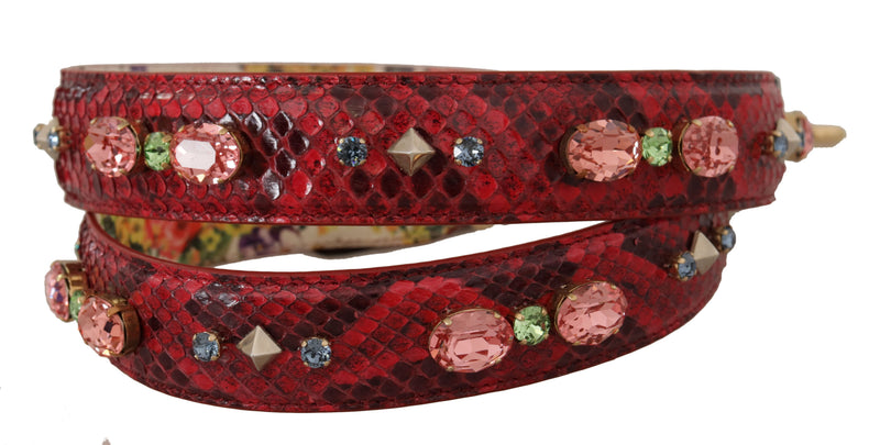 Dolce & Gabbana Elegant Red Python Leather Bag Women's Strap