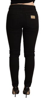 Dolce & Gabbana Black Skinny Denim Cotton Stretch Trouser Women's Jeans
