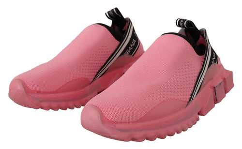 Dolce & Gabbana Pink Low Top Slip On Casual Sorrento Women's Sneakers