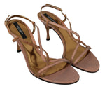 Dolce & Gabbana Chic Ankle Strap Sandals in Pink and Women's Brown