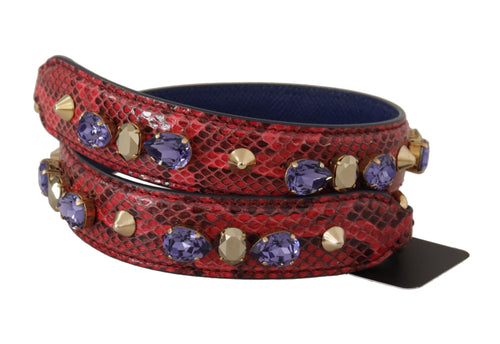Dolce & Gabbana Elegant Red Python Leather Handbag Women's Strap