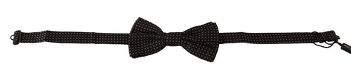 Dolce & Gabbana Elegant Black Patterned Silk Bow Men's Tie