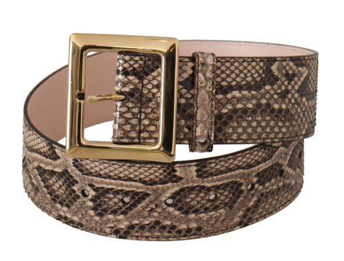 Dolce & Gabbana Elegant Leather Belt with Logo Women's Buckle