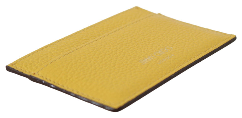 Jimmy Choo Sunshine Yellow Leather Card Women's Holder