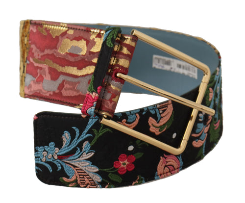 Dolce & Gabbana Multicolor Canvas Leather Statement Women's Belt