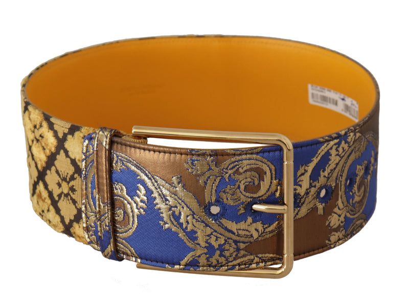 Dolce & Gabbana Elegant Blue Leather Belt with Metal Women's Buckle
