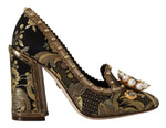 Dolce & Gabbana Elegant Gold Jacquard Brocade Women's Pumps