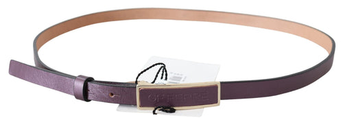 GF Ferre Elegant Maroon Leather Belt with Gold-Tone Women's Buckle