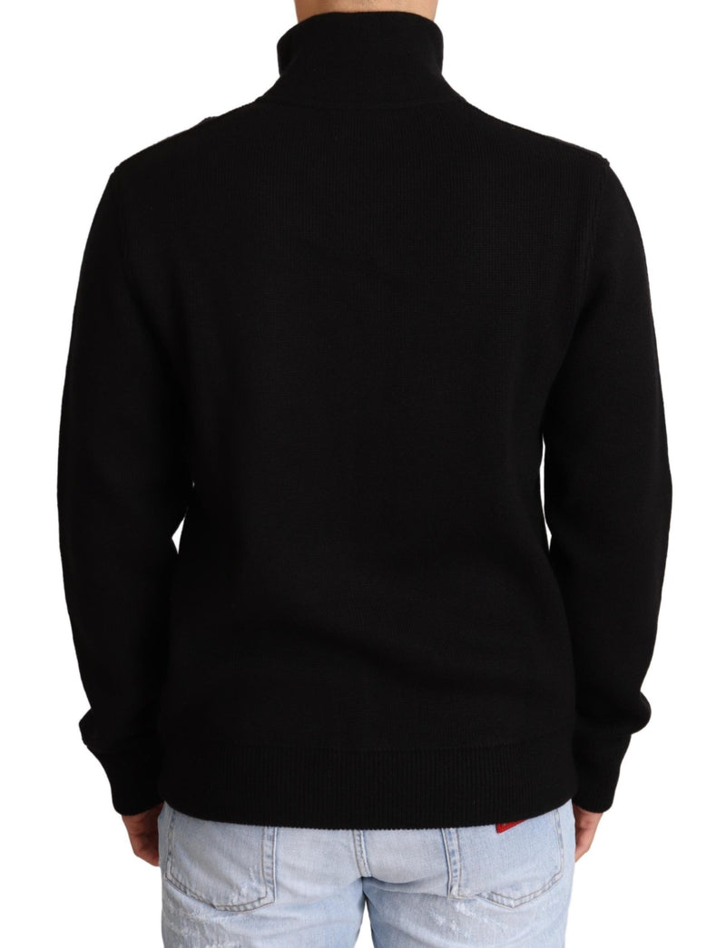 Dolce & Gabbana Elegant High Neck Cashmere Blend Men's Sweater