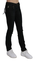 Costume National Black Mid Waist Skinny Denim Cotton Women's Jeans