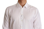 Dolce & Gabbana White Cotton Dress Formal MARTINI Men's Shirt